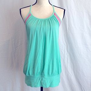 Lululemon No Limits Green Pink Tank Size 8